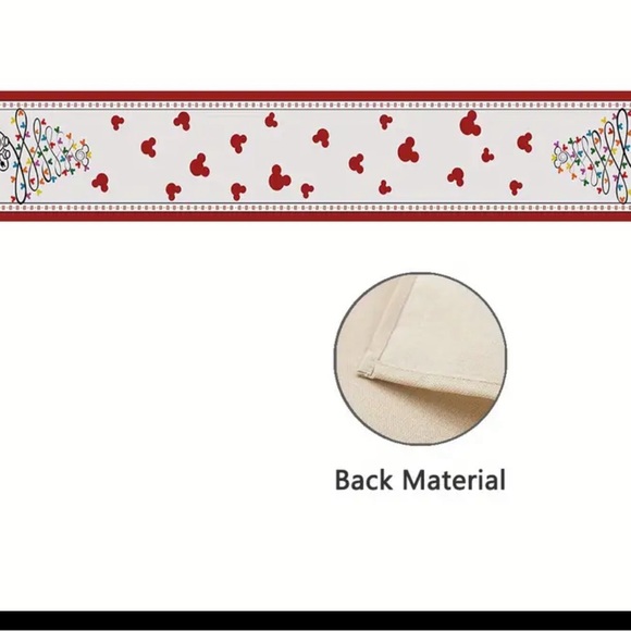 13x72 Table Runner Disney Hidden Mickey Mouse Christmas Tree Fabric Mantel Scarf - Picture 5 of 5